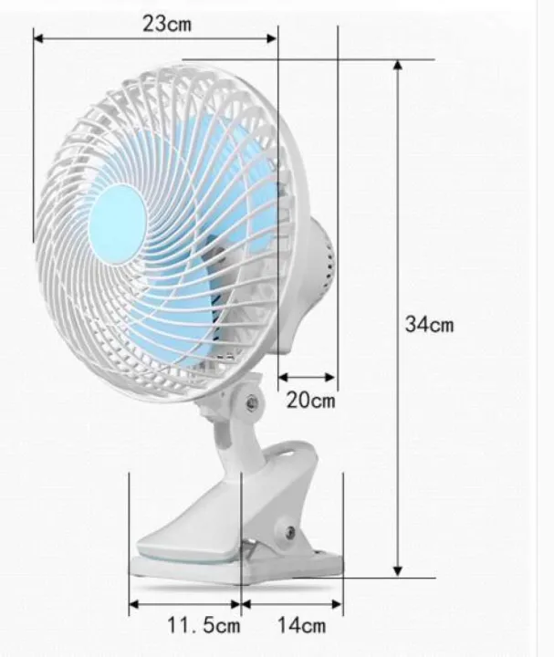 Rongxin Portable USB Mini Fan 3 Blades – Clip-On & Table Desk Fan with Europe Plug for Home & Office