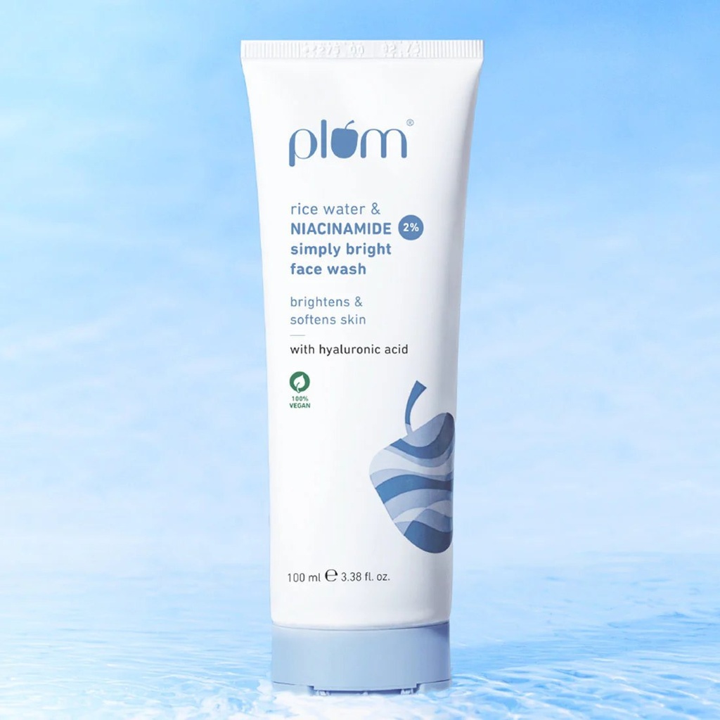 Plum Simply Bright 2% Niacinamide Face Wash With Rice Water-100ml