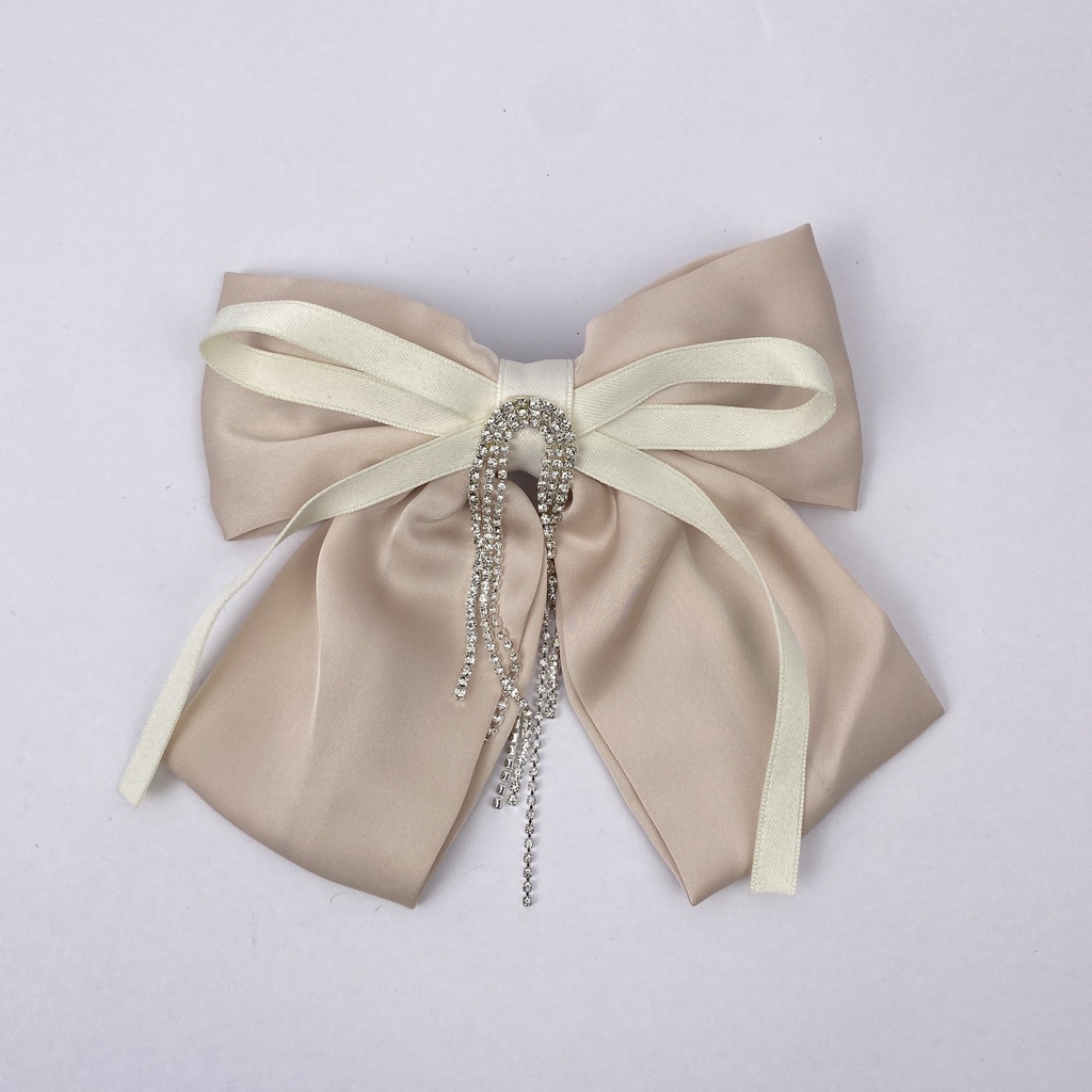 Black and Cream color Bow Clip 