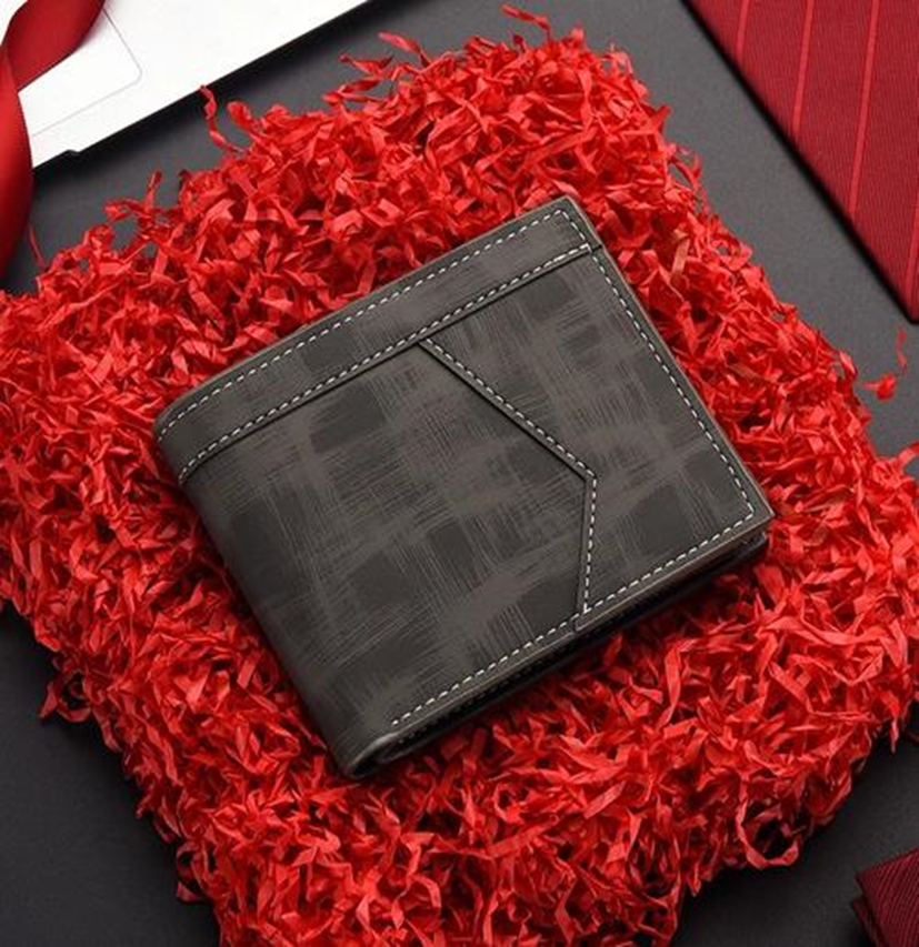  Men's Solid Color Pu Leather Flip Cover Coin Purse - Compact Organizer 