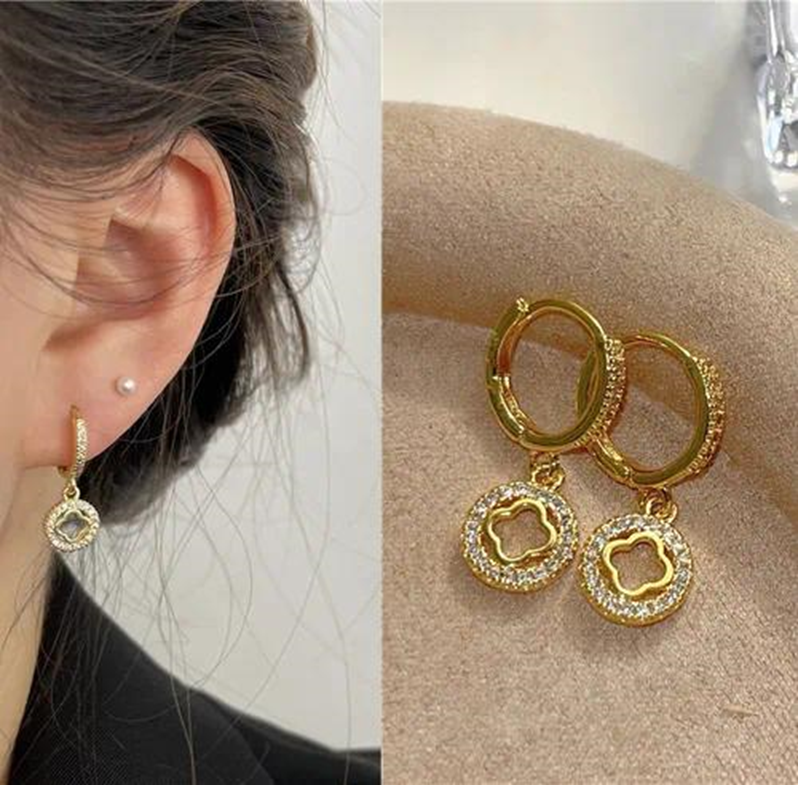  Ring Four-Leaf Clover Earring - Lucky Charm Design 