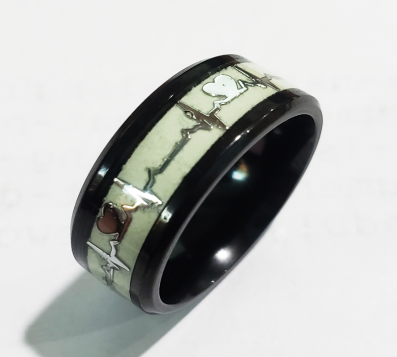  Luminous Titanium Steel Ring - Hypoallergenic Wedding Band 