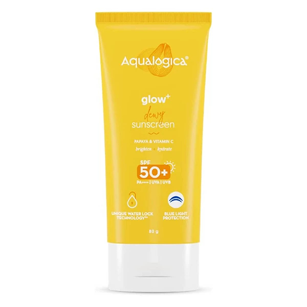 Aqualogica Glow+ Dewy Lightweight & Hydrating Travel-Friendly Sunscreen For All Skin Types With Spf 50+