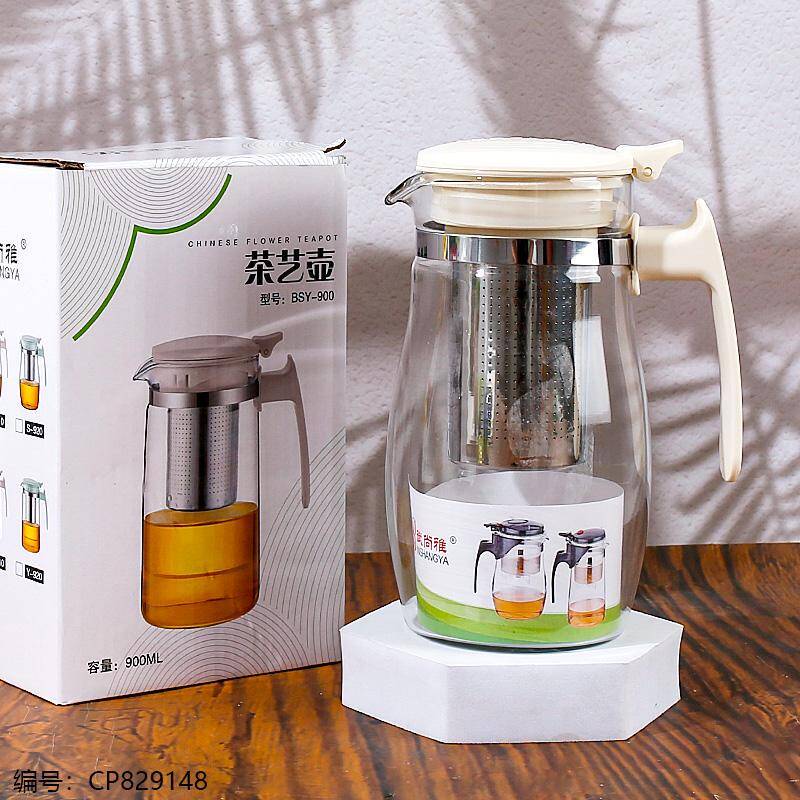 318 900ml Beige Drum-Type Flower Teapot | Ceramic Teapot, Tea Set