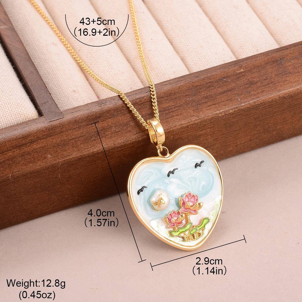  Retro Style Flower Butterfly Gold Plated Pendant Necklace - Vintage Chain 