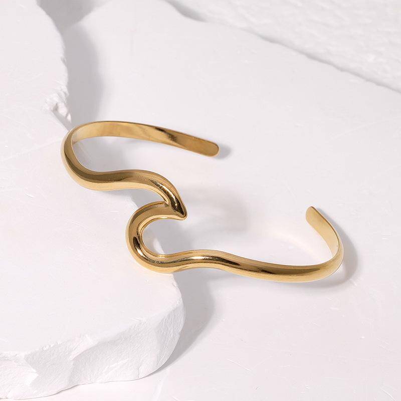  Simple Style Classic Style Geometric Stainless Steel Plating Bangle - Stackable Bracelet 