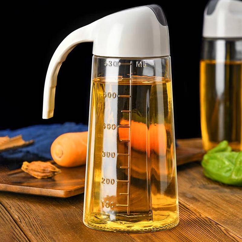 Glass oil jug with handle