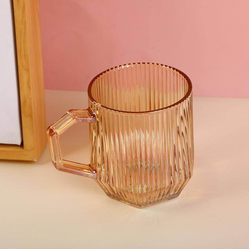 Hexagonal vertical bar handle glass 220ml