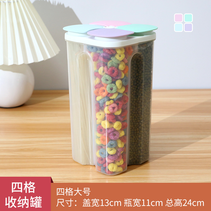Four-compartment storage jar