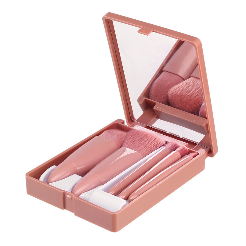 Portable Travel Makeup Brush 5pcs Set with Mirror