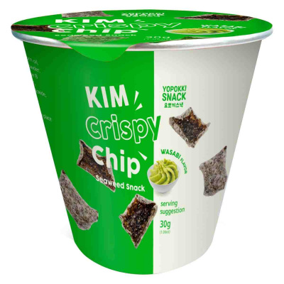 Yopokki Kim Crispy Chip Wasabi Flavor Seaweed Snack - 30gm