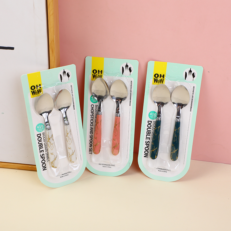 Small marble spoon 2 pieces