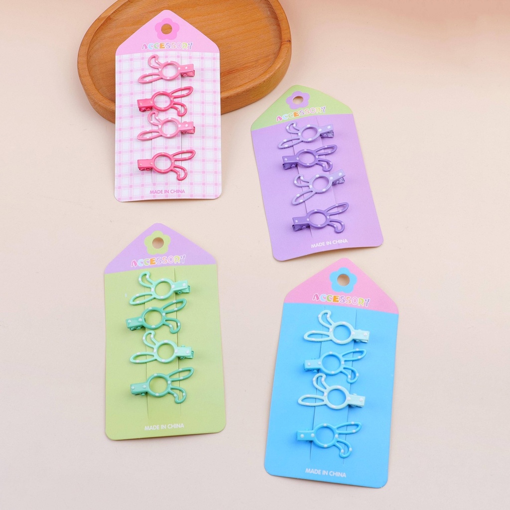 Fashionable colorful hollow little rabbit BB clips