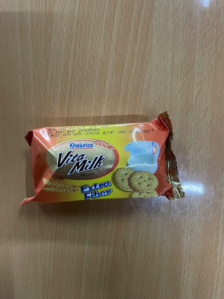 Khajurico Vita Milk Biscuit 25g | Crunchy Milk Flavored Biscuits | Nutritious Tea Time Snack for Kids & Family (pack of 12)