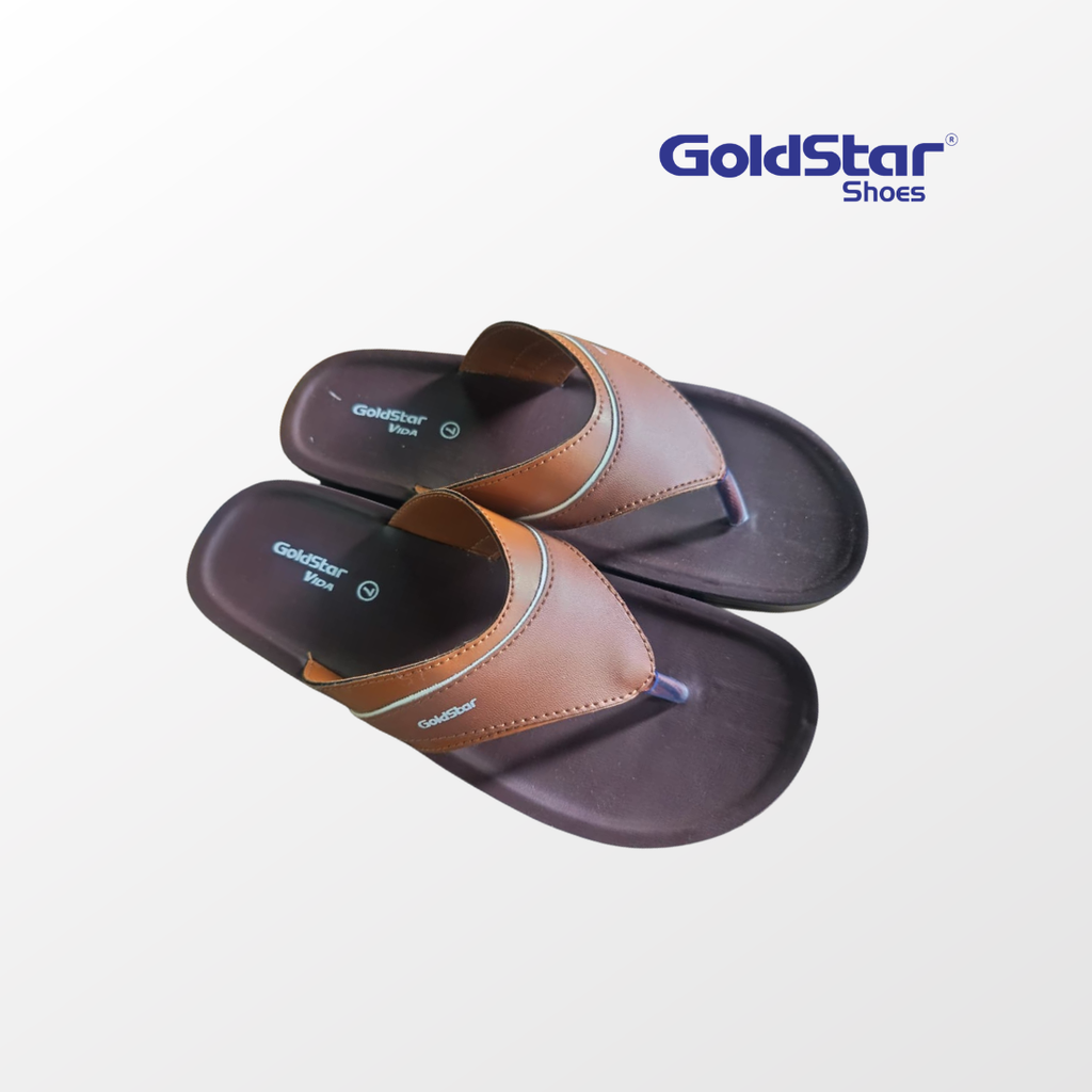GoldStar NED-6031 Lightweight Men's Slippers- Brown/Tan
