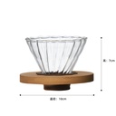 V60 Coffee Pour-over Filter Cup Bamboo and Silicone Tray 