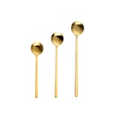 Small Round Gold Color Stainless Steel Coffee Spoon