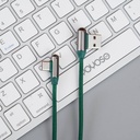 Zinc alloy bend braided type-c data cable - Green