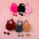 Cute Fluffy Pompom Sleeping Baby Keychain