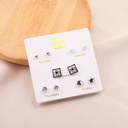 Sleek 5-Pair Stud Earrings Set