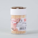 Round box open cover bamboo toothpick -550PCS-J-6682