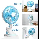 Rongxin Portable USB Mini Fan 3 Blades – Clip-On & Table Desk Fan with Europe Plug for Home & Office
