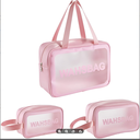 3 Pcs Clear Toiletry Bag Set – 3 in 1 Waterproof Travel Wash Bag Organizer (Transparent Cosmetic