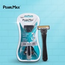 PearlMax Triple Blade Razor (Black) | Disposable Razor | Super Stainless | 4 Catridges