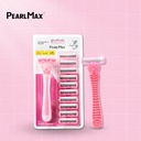 PearlMax Triple Blade Razor (Pink) | Disposable Razor for Women | Super Stainless | 11 Catridges